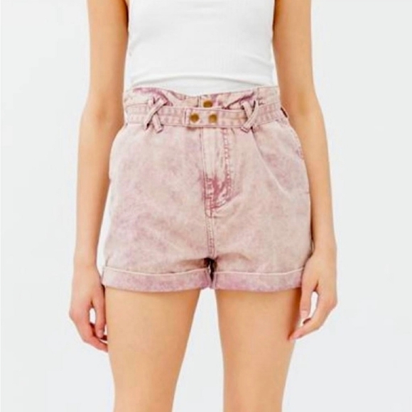 Urban Outfitters BDG Rust High Rise Paperbag Belted Cora Short Sz 29 Barbicore - Picture 1 of 11